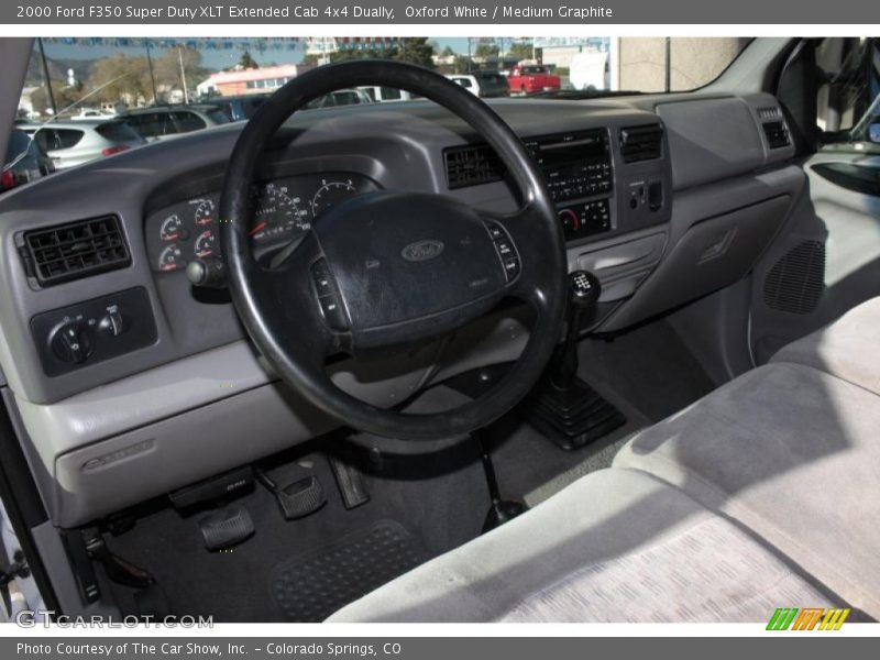 Oxford White / Medium Graphite 2000 Ford F350 Super Duty XLT Extended Cab 4x4 Dually