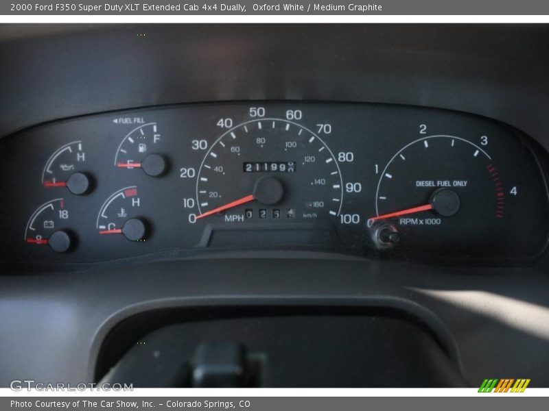 Oxford White / Medium Graphite 2000 Ford F350 Super Duty XLT Extended Cab 4x4 Dually