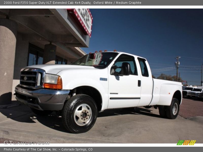 Oxford White / Medium Graphite 2000 Ford F350 Super Duty XLT Extended Cab 4x4 Dually