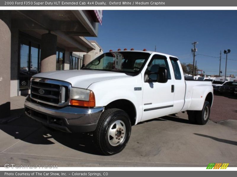 Oxford White / Medium Graphite 2000 Ford F350 Super Duty XLT Extended Cab 4x4 Dually