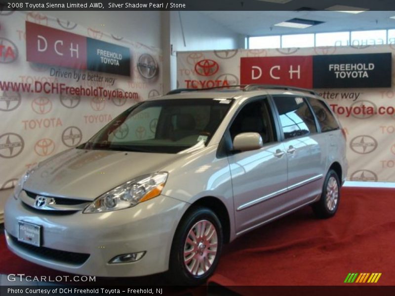 Silver Shadow Pearl / Stone 2008 Toyota Sienna Limited AWD
