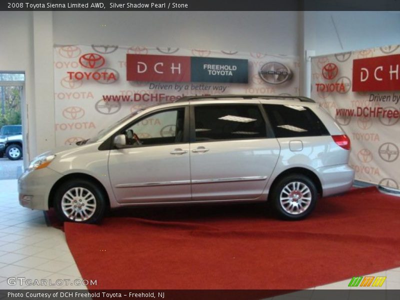 Silver Shadow Pearl / Stone 2008 Toyota Sienna Limited AWD