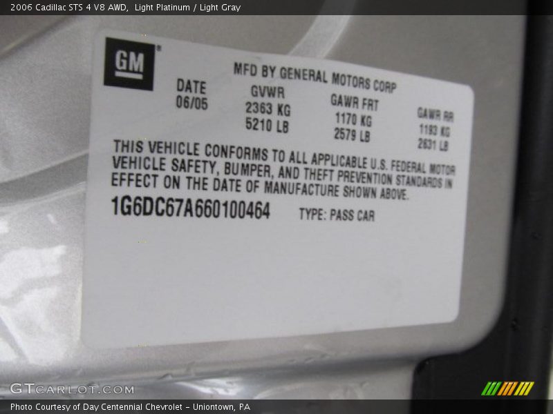 Light Platinum / Light Gray 2006 Cadillac STS 4 V8 AWD