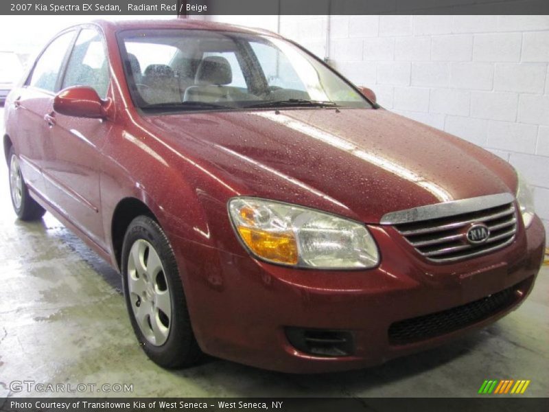 Radiant Red / Beige 2007 Kia Spectra EX Sedan