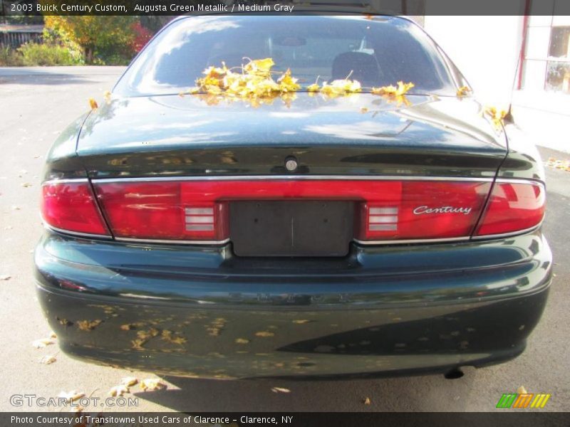 Augusta Green Metallic / Medium Gray 2003 Buick Century Custom