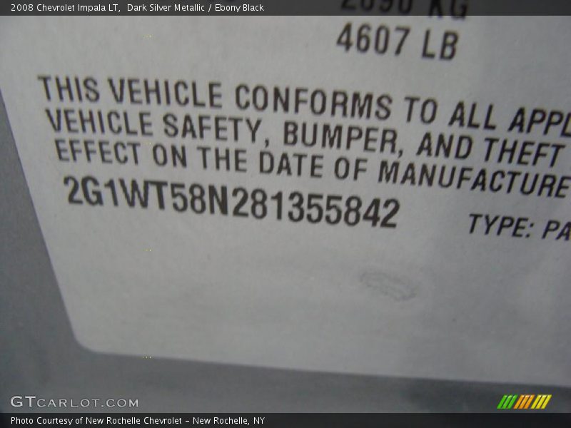 Dark Silver Metallic / Ebony Black 2008 Chevrolet Impala LT
