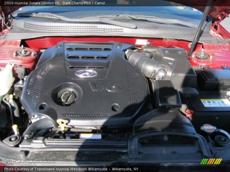 Dark Cherry Red / Camel 2009 Hyundai Sonata Limited V6