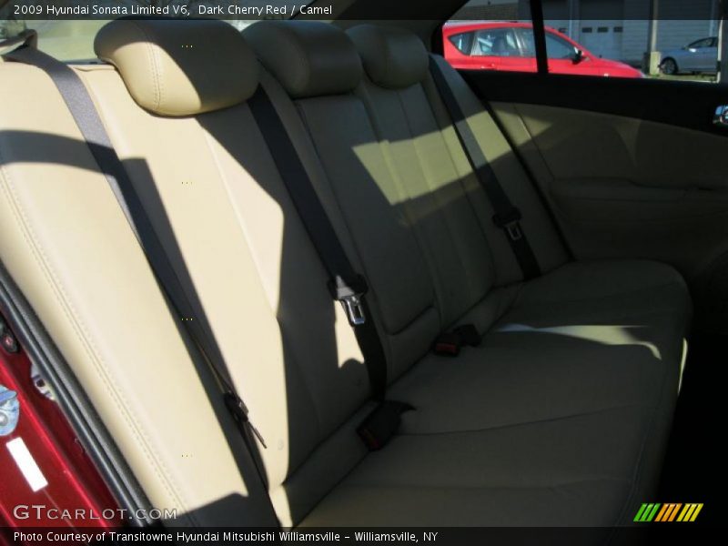 Dark Cherry Red / Camel 2009 Hyundai Sonata Limited V6