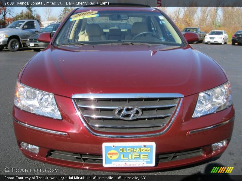 Dark Cherry Red / Camel 2009 Hyundai Sonata Limited V6