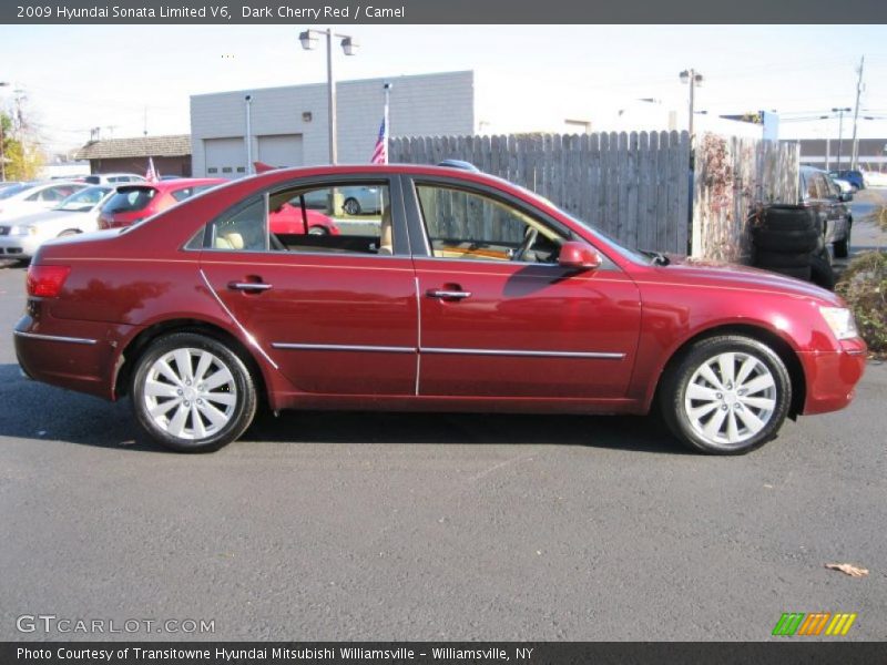 Dark Cherry Red / Camel 2009 Hyundai Sonata Limited V6