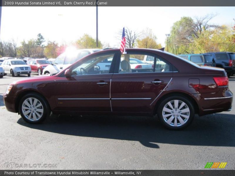 Dark Cherry Red / Camel 2009 Hyundai Sonata Limited V6