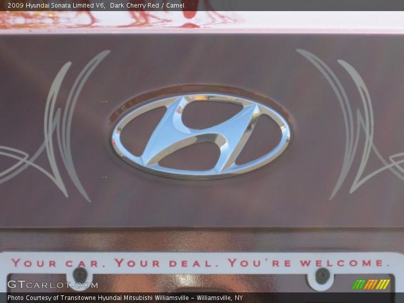 Dark Cherry Red / Camel 2009 Hyundai Sonata Limited V6