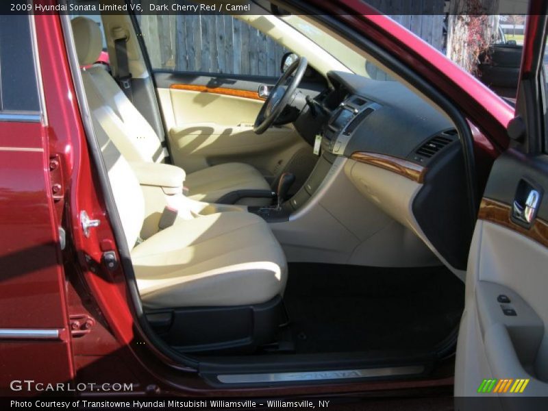 Dark Cherry Red / Camel 2009 Hyundai Sonata Limited V6