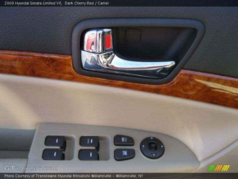 Dark Cherry Red / Camel 2009 Hyundai Sonata Limited V6
