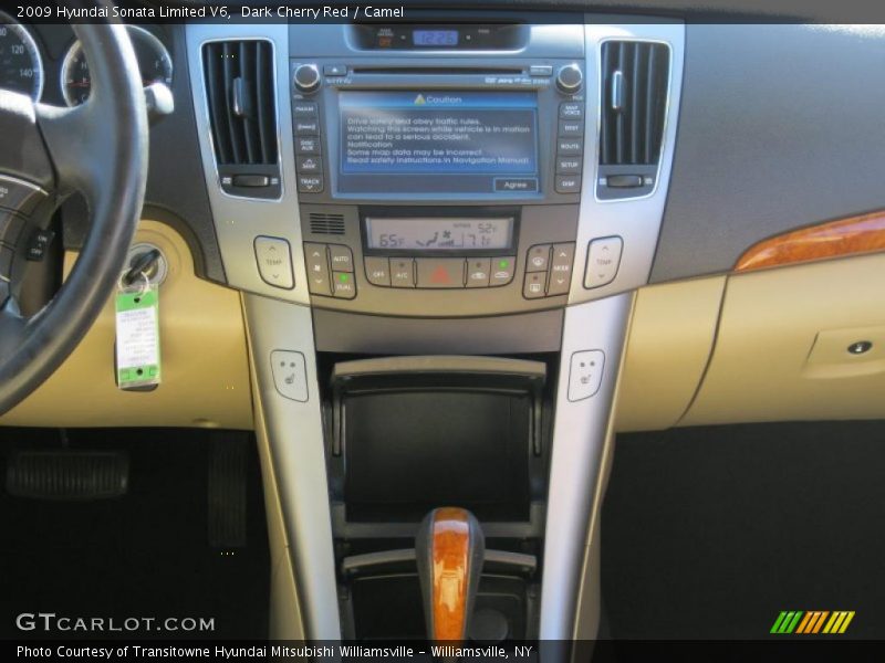 Dark Cherry Red / Camel 2009 Hyundai Sonata Limited V6