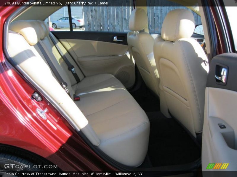 Dark Cherry Red / Camel 2009 Hyundai Sonata Limited V6