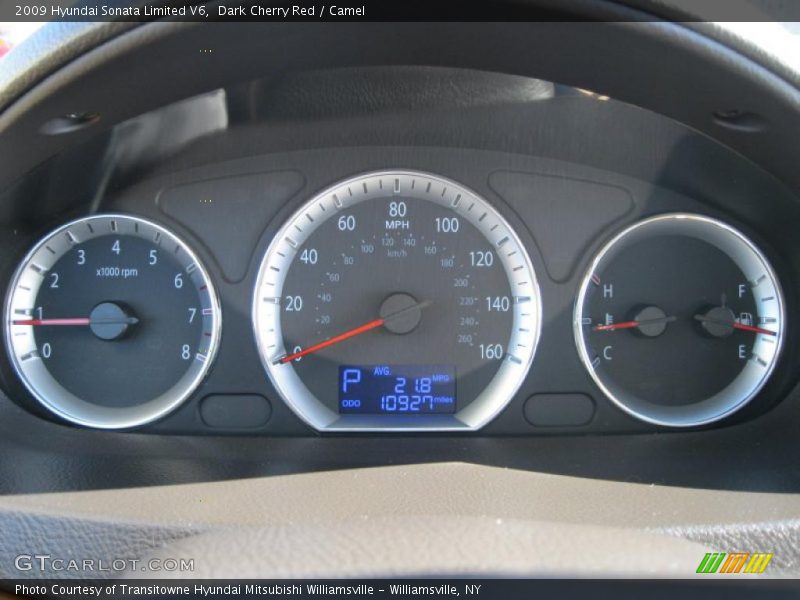 Dark Cherry Red / Camel 2009 Hyundai Sonata Limited V6