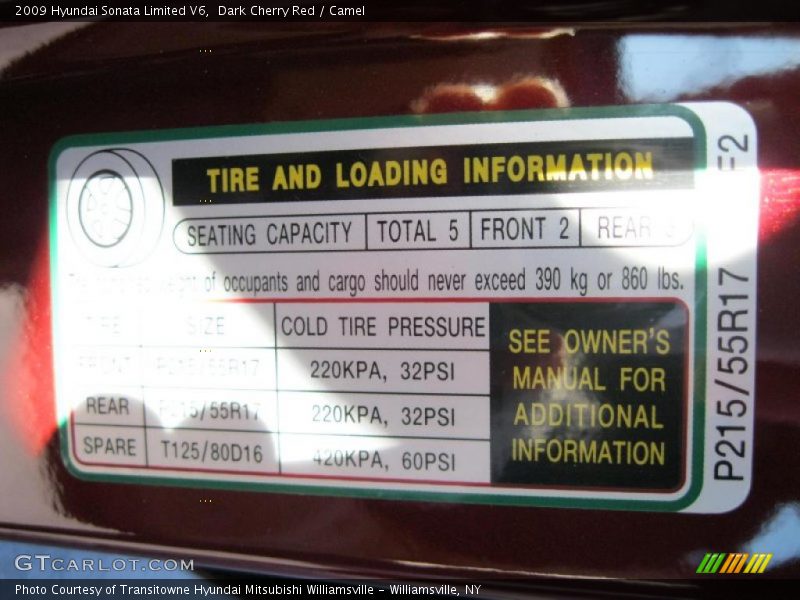 Dark Cherry Red / Camel 2009 Hyundai Sonata Limited V6