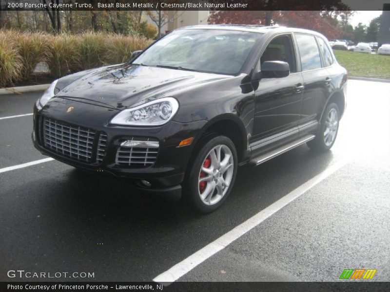 Basalt Black Metallic / Chestnut/Black Natural Leather 2008 Porsche Cayenne Turbo