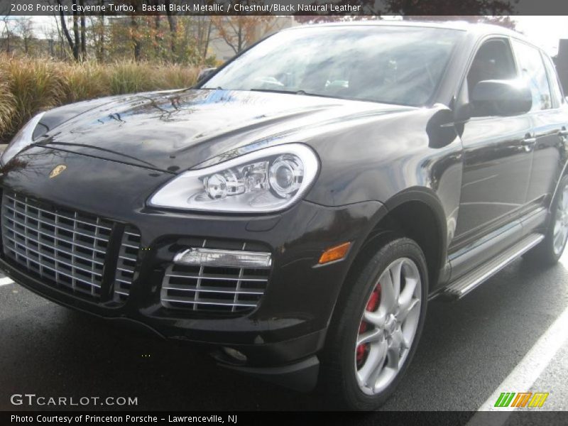 Basalt Black Metallic / Chestnut/Black Natural Leather 2008 Porsche Cayenne Turbo