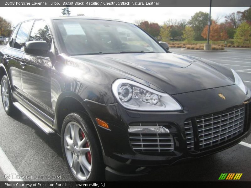 Basalt Black Metallic / Chestnut/Black Natural Leather 2008 Porsche Cayenne Turbo
