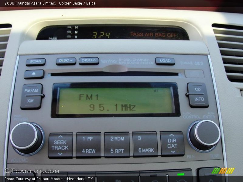 Golden Beige / Beige 2008 Hyundai Azera Limited