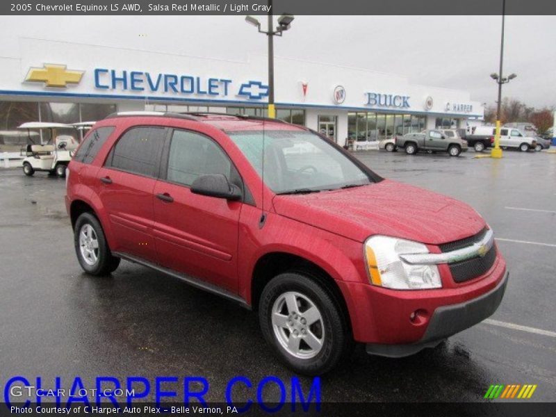 Salsa Red Metallic / Light Gray 2005 Chevrolet Equinox LS AWD