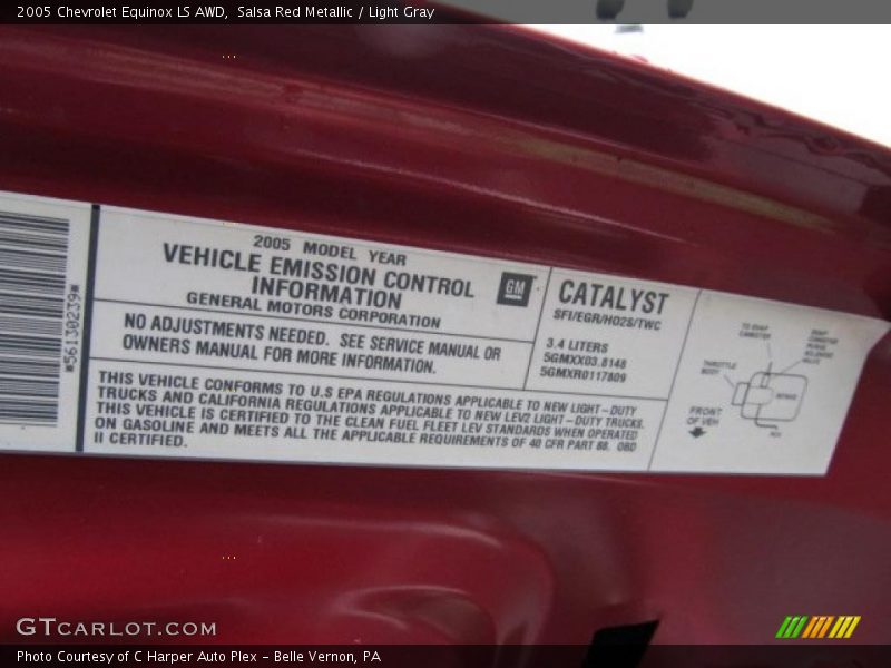 Salsa Red Metallic / Light Gray 2005 Chevrolet Equinox LS AWD