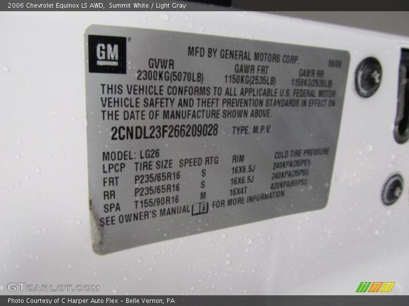 Summit White / Light Gray 2006 Chevrolet Equinox LS AWD
