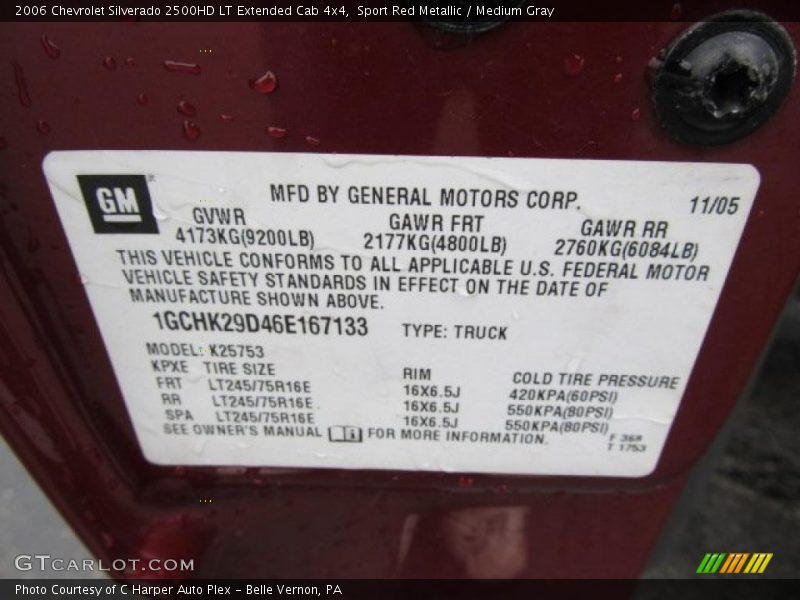 Sport Red Metallic / Medium Gray 2006 Chevrolet Silverado 2500HD LT Extended Cab 4x4