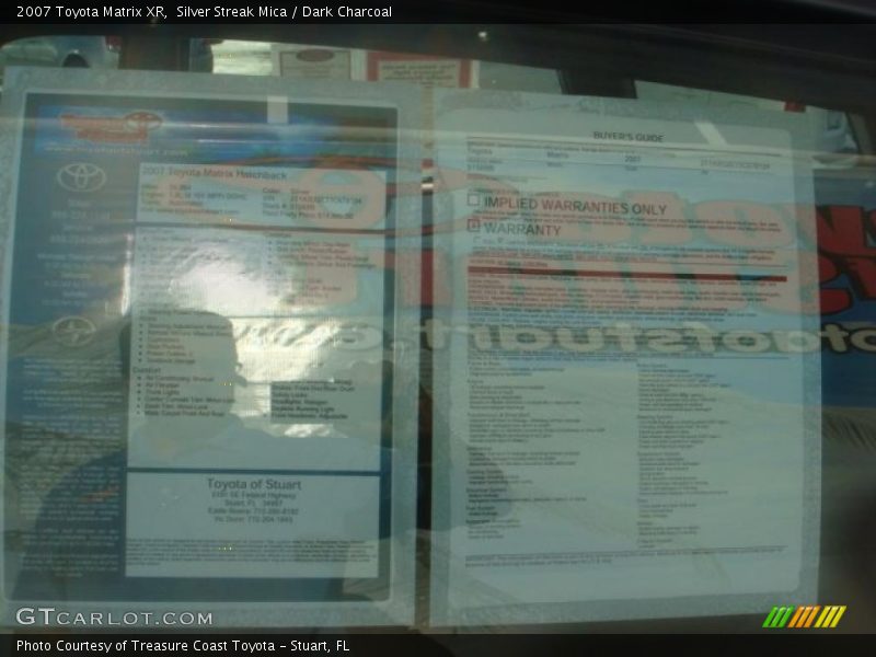 Silver Streak Mica / Dark Charcoal 2007 Toyota Matrix XR