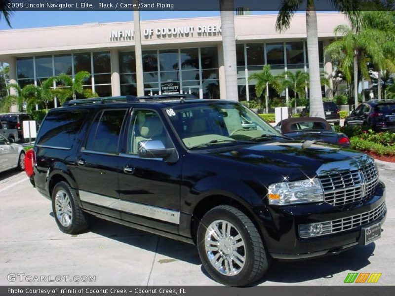 Black / Camel/Sand Piping 2008 Lincoln Navigator L Elite