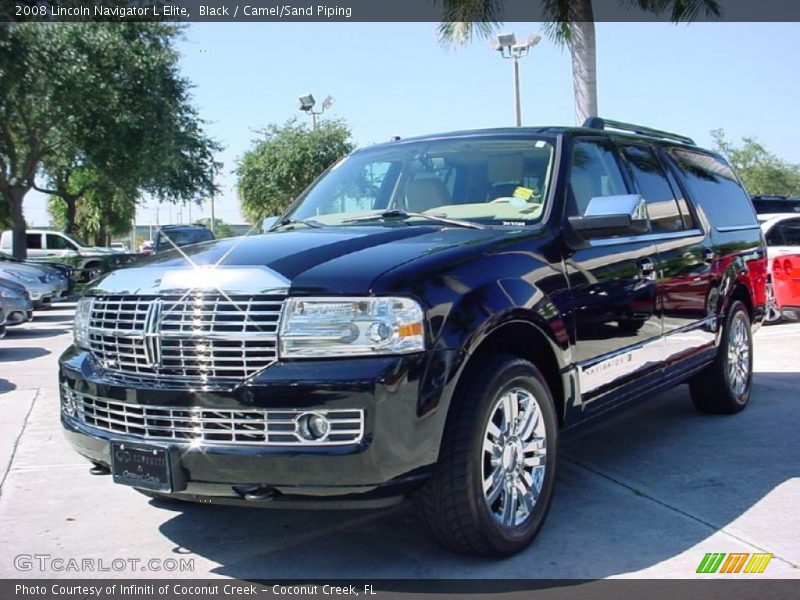 Black / Camel/Sand Piping 2008 Lincoln Navigator L Elite