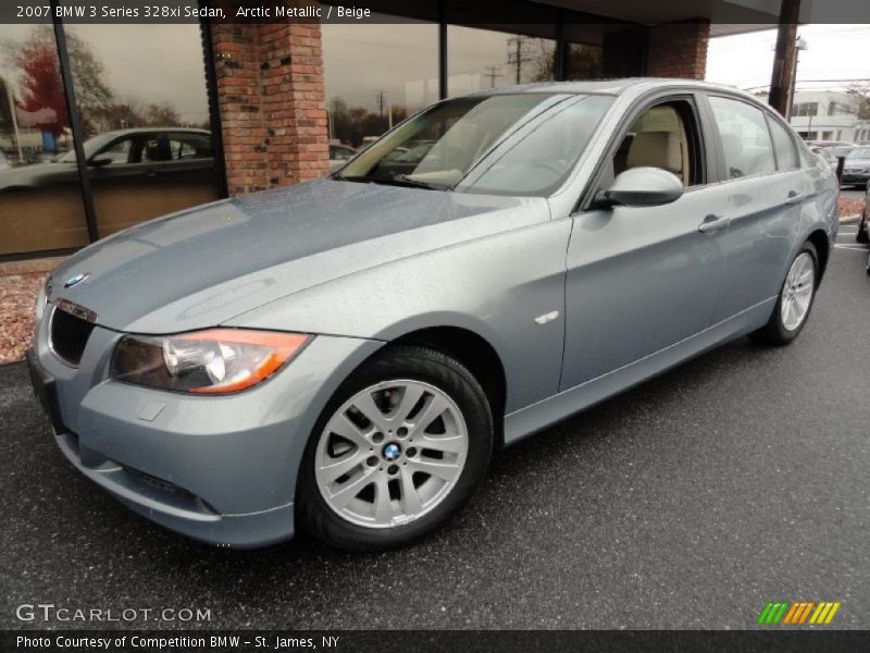 Arctic Metallic / Beige 2007 BMW 3 Series 328xi Sedan