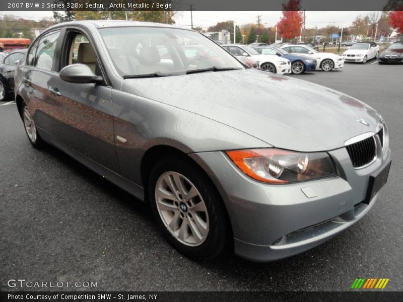 Arctic Metallic / Beige 2007 BMW 3 Series 328xi Sedan