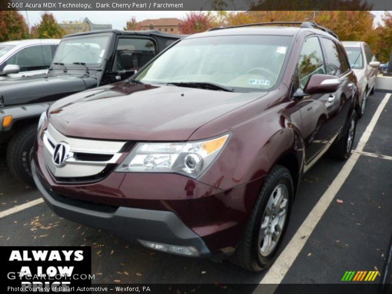 Dark Cherry Pearl / Parchment 2008 Acura MDX Technology