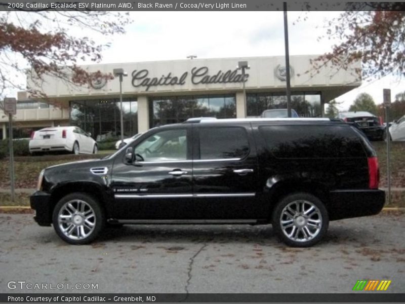 Black Raven / Cocoa/Very Light Linen 2009 Cadillac Escalade ESV Platinum AWD
