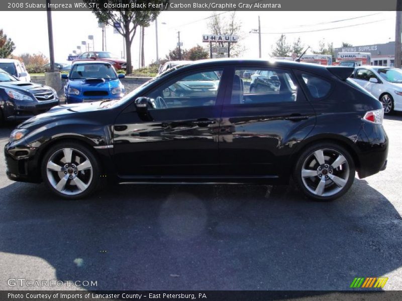 Obsidian Black Pearl / Carbon Black/Graphite Gray Alcantara 2008 Subaru Impreza WRX STi