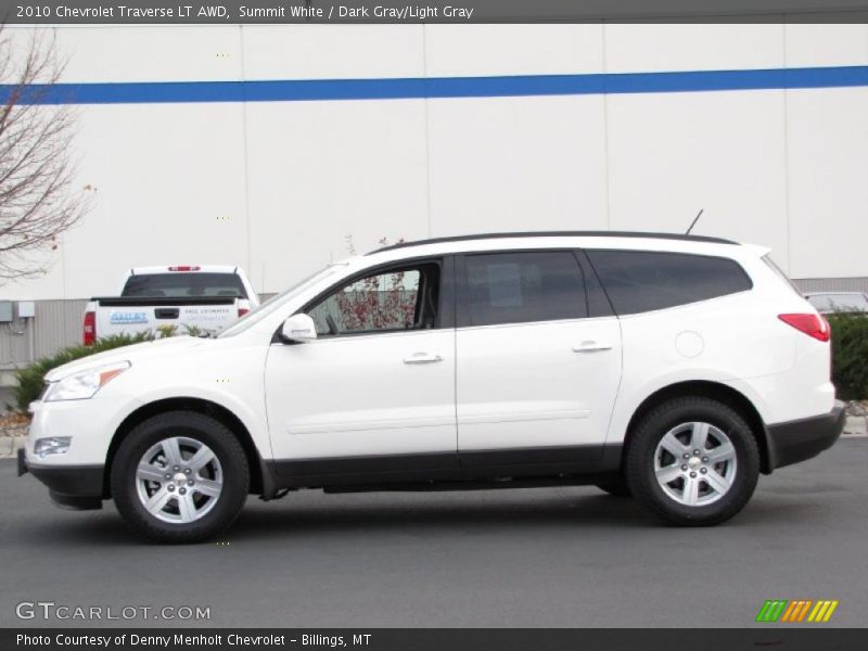 Summit White / Dark Gray/Light Gray 2010 Chevrolet Traverse LT AWD