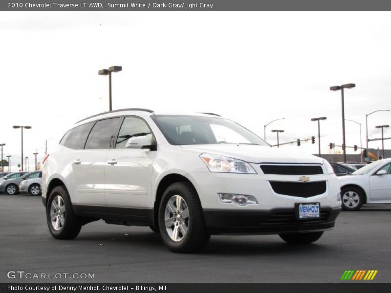 Summit White / Dark Gray/Light Gray 2010 Chevrolet Traverse LT AWD