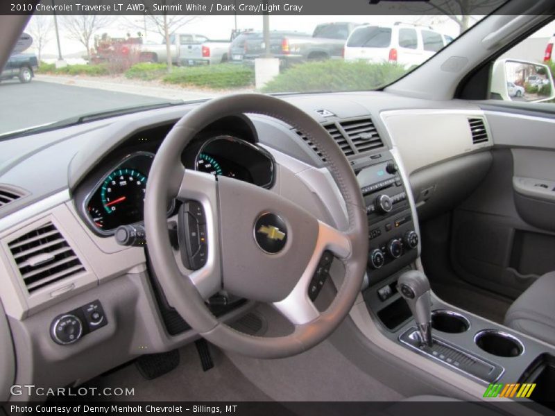 Summit White / Dark Gray/Light Gray 2010 Chevrolet Traverse LT AWD