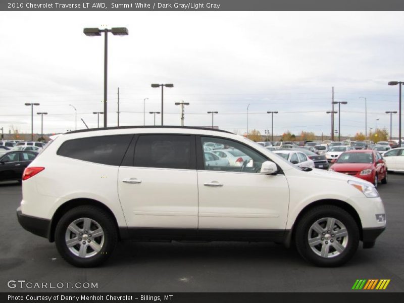 Summit White / Dark Gray/Light Gray 2010 Chevrolet Traverse LT AWD
