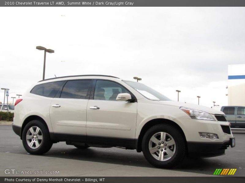 Summit White / Dark Gray/Light Gray 2010 Chevrolet Traverse LT AWD