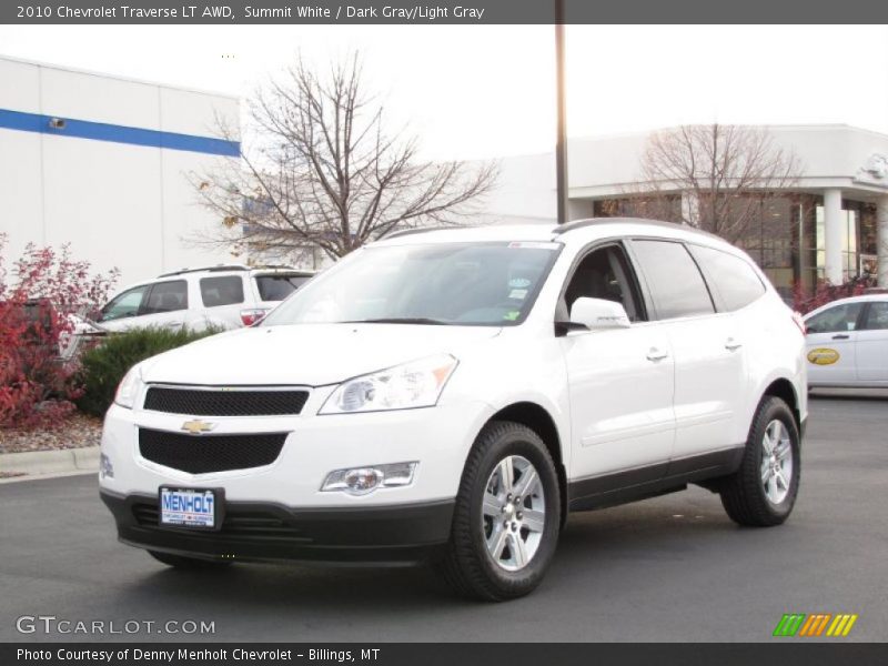 Summit White / Dark Gray/Light Gray 2010 Chevrolet Traverse LT AWD