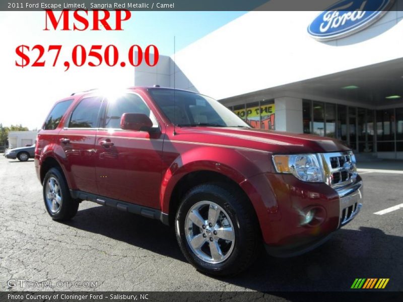 Sangria Red Metallic / Camel 2011 Ford Escape Limited