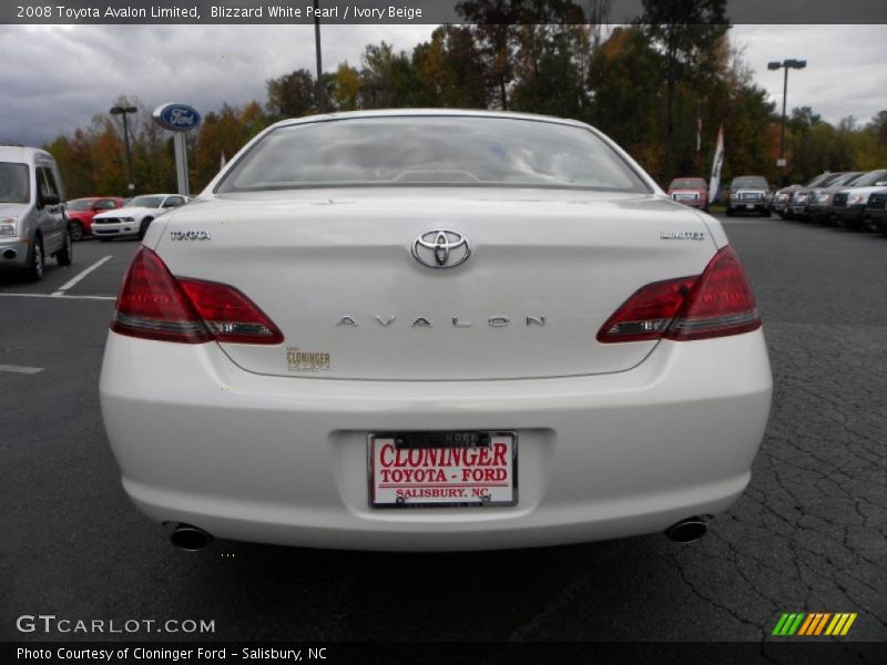 Blizzard White Pearl / Ivory Beige 2008 Toyota Avalon Limited