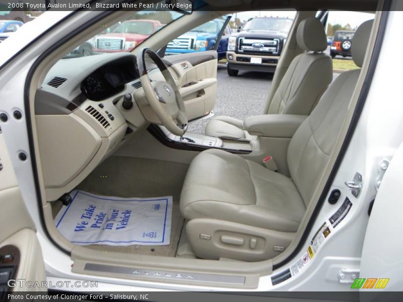 Blizzard White Pearl / Ivory Beige 2008 Toyota Avalon Limited
