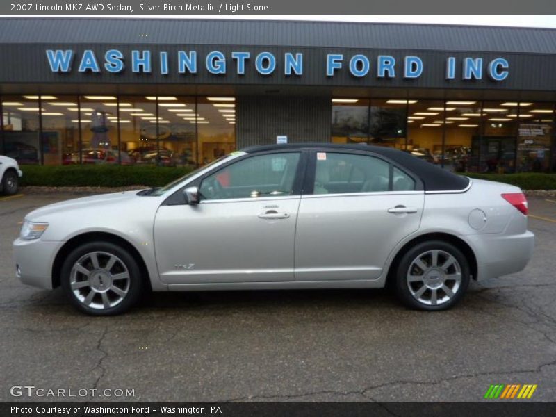 Silver Birch Metallic / Light Stone 2007 Lincoln MKZ AWD Sedan