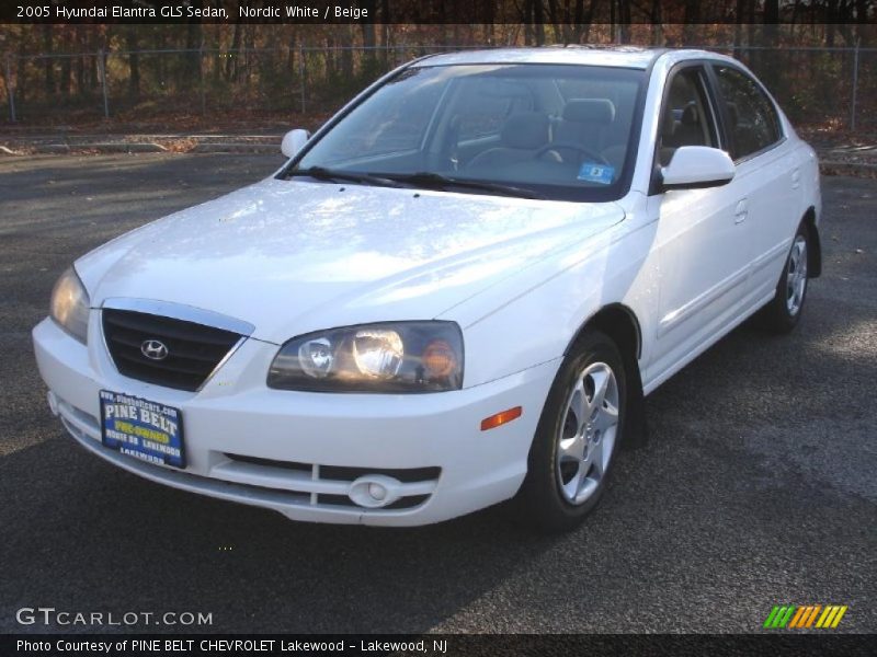 Nordic White / Beige 2005 Hyundai Elantra GLS Sedan