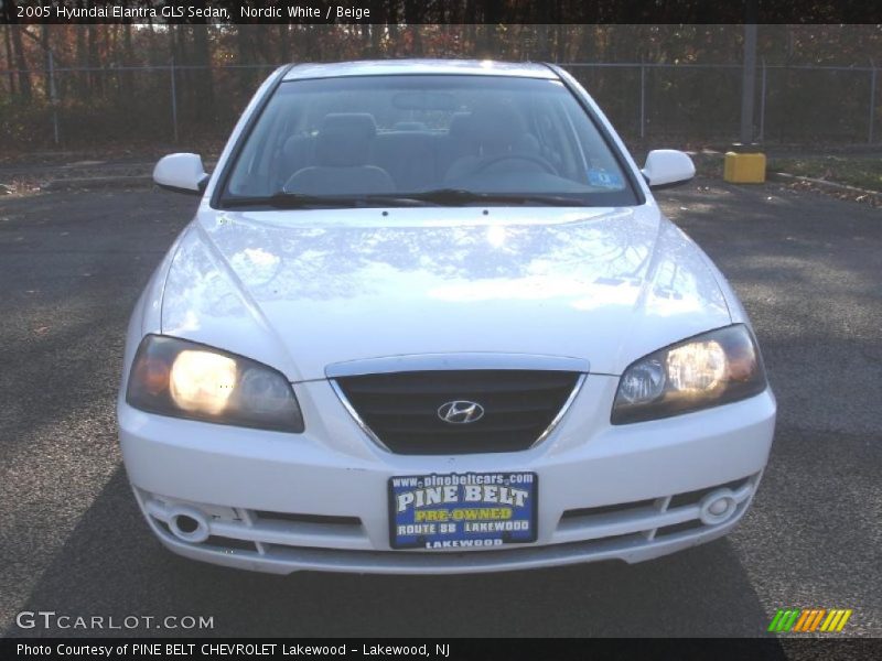 Nordic White / Beige 2005 Hyundai Elantra GLS Sedan